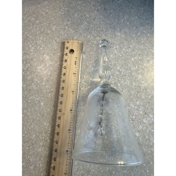 Vintage PRINCESS HOUSE Etched Clear Crystal Glass Bell 6" - Picture 7 of 7